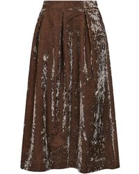 Uma Wang - Dark Rose Velvet Gomes Midi Skirt<Br - Lyst