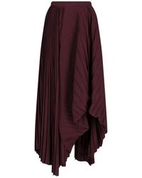 McQueen - Plisse Asymmetric Maxi Skirt - Lyst