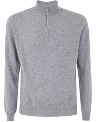 FILIPPO DE LAURENTIIS - Wool Cashmere Long Sleeves Half Zipped Sweater - Lyst