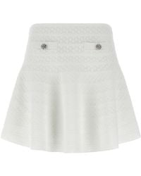 Self-Portrait - Pointelle Knit Mini Skirt - Lyst
