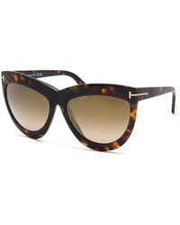 Tom Ford - Sunglasses Cat Eye Full Rim, Blonde Havana Frame And Mirror Lens Ft111253G - Lyst