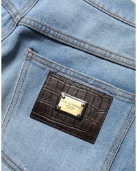 Dolce & Gabbana - Distressed Pleated Cotton Denim Jeans Elastane Clothing - Lyst