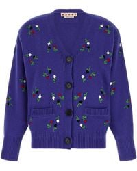 Marni - Floral Embroidery Cardigan - Lyst