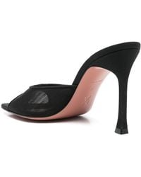 AMINA MUADDI - Mesh And Nappa Leather Alexa Mesh Slipper 95 With Oblique Almond Toe.<Br - Lyst