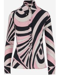 Emilio Pucci - Stretch Viscose Shirt With Iris Pattern - Lyst