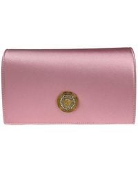 Versace - Medusa Crystal Satin Mini Chain Crossbody Bag Purse - Lyst