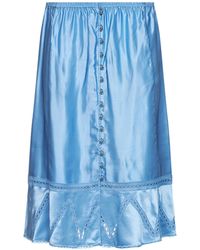 Rabanne - Sunset Viscose And Silk Satin Midi Skirt With Lace - Lyst