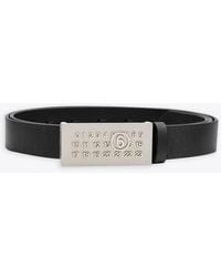 MM6 by Maison Martin Margiela - Cintura Leather Belt With Metal Buckle - Lyst