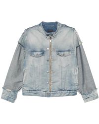 Haikure - Distressed Panelled Denim Jacket - Lyst