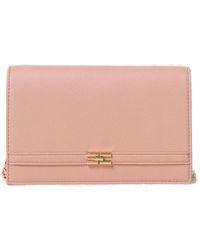 Elisabetta Franchi - Logo Plaque Chain Linked Clutch Bag - Lyst