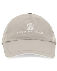 Brunello Cucinelli - Beige Polyester Cap (baseball Hat) - Lyst