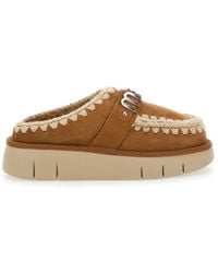 Mou - Mules With Logo Lettering Sheep - Lyst