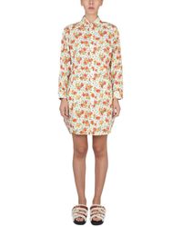 Marni - Shirt Dress With Floral Pattern - Lyst