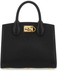 Ferragamo - Salvatore Leather The Studio Handbag - Lyst