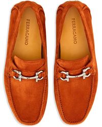 Ferragamo - Gancini Suede Driving Shoes 020350768076 Loafers - Lyst