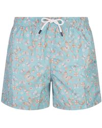Fedeli - Light Swim Shorts With Butterfly Print - Lyst