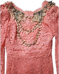 Dolce & Gabbana - Embellished Mermaid Lace Gown Dress Viscose Nylon Cotton - Lyst