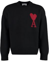 Ami Paris - Logo-intarsia Wool Jumper - Lyst