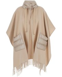 Herno - Poncho High-Collar Wool-Nylon Main Fabric: Wool Coat - Lyst