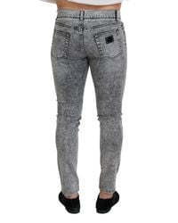 Dolce & Gabbana - Slim Fit Wash Stretch Cotton Denim Jeans Clothing - Lyst