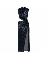 Amazuìn - Cosmic Sequined Stretch Tulle Detachable Maxi Dress With Cut-Out Detail And Side Slit - Lyst