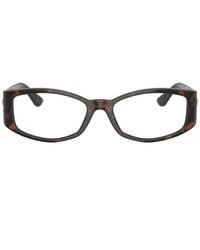 Versace - Eyeglasses Geometric Full Rim, Havana Frame And Clear Demo Lenses Lens Ve33435429 - Lyst