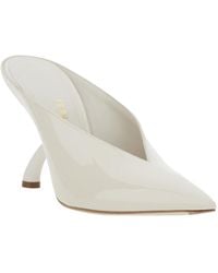 Ferragamo - Mules With Sculptural Heel And V-Neck - Lyst