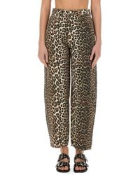 Ganni - Leopard Print Denim "Stary" Jeans - Lyst