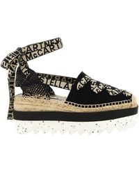 Stella McCartney - Cotton Wedge Sandals - Lyst