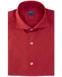 Fedeli - Man Red Lightweight Cotton Shirt - Lyst