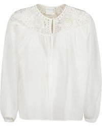 Forte Forte - Perforated Paneled Long-Sleeved Blouse - Lyst