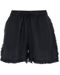 P.A.R.O.S.H. - Shorts With Drawstring And Fringed Hem - Lyst