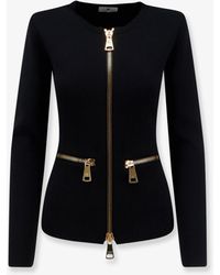 Elisabetta Franchi - Knitted Blazer With Zip Viscose Blazers - Lyst