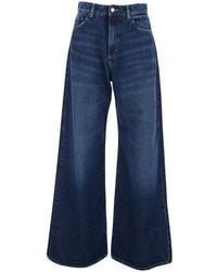 ICON DENIM - Jeans With Wide Leg And Logo Patch On The Back Denim Cotton - Lyst