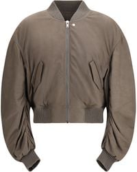 Rick Owens - Secchia Flight Bomber Lambskin Leather With Padding Jacket - Lyst