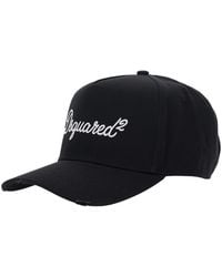 DSquared² - Cotton Baseball Cap With Front Logo Lettering For Hats And Gloves - Lyst
