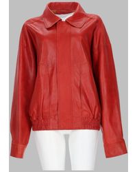 Alysi - Leather Bomber Jacket - Lyst