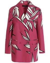 Rochas - Floral Print Blazer Jacket Cotton Blazer, Suits - Lyst