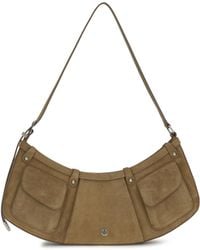 Pinko - Large Pocket Body Shoulder Bag Suede Calf Leather Bos Taurus - Lyst
