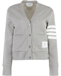 Thom Browne - Logo Cotton Cardigan Cardigans - Lyst