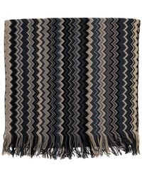 Missoni - Scarf With Zigzag Motif And Fringed Hem - Lyst