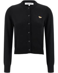 Maison Kitsuné - Boxy Lambswool Cardigan - Lyst