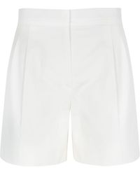 Max Mara Studio - White Adria Cotton Shorts - Lyst