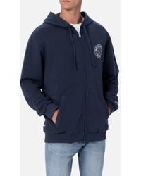 Mc2 Saint Barth - Zipped Cotton Fleece Hoodie Danny With Front And Back Print - Lyst