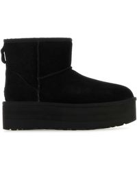 UGG - Black Suede Classic Mini Platform Ankle Boots - Lyst