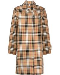 Burberry - Check Motif Raincoat - Lyst