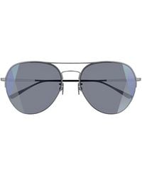 Bottega Veneta - Sunglasses Aviator Full Rim, Ruthenium- Frame And Lens Bv0247S005 - Lyst