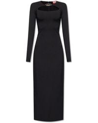 DIESEL - D-Ams Oval D Plaque Milano-Knitted Dress - Lyst