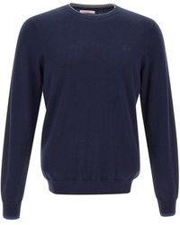 Sun 68 - Round Double Cotton And Wool Pullover - Lyst