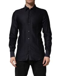 Dolce & Gabbana - Dotted Cotton Collared Dress Shirt - Lyst